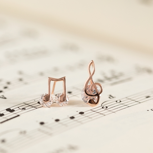 Rose Gold Musical Studs (S925) - Only 1 left! - Picture 4 of 6